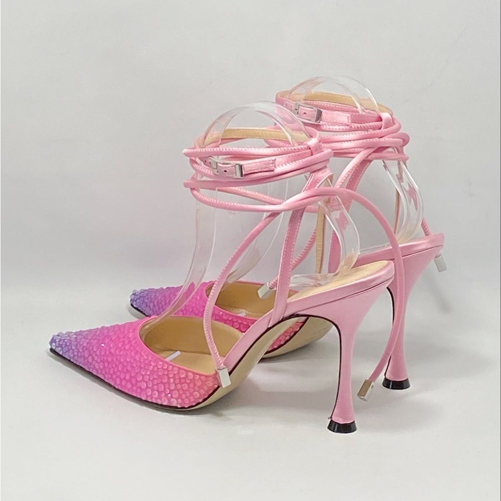 Mach & Mach Crystal-embellished ombré satin pumps size 38.5 - Picture 10 of 15